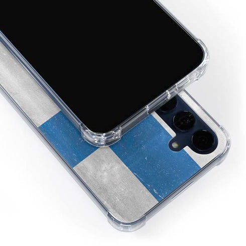 Finland Flag Distressed Galaxy A35 5G Clear Case
